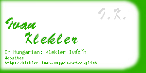 ivan klekler business card